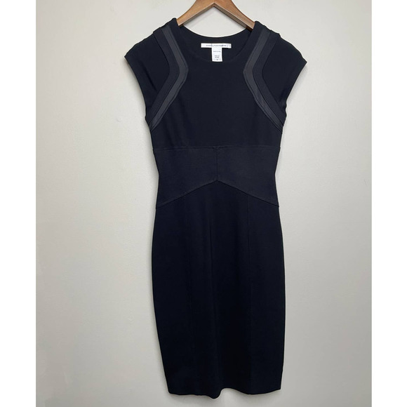 Diane Von Furstenberg Dresses & Skirts - Diane von Furstenberg Beautiful Chic Cap Sleeve Body Con Little Black Dress 0
